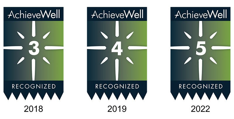 Wellness Programs - AchieveWell Recognition Awards for 2018, 2019, and 2022